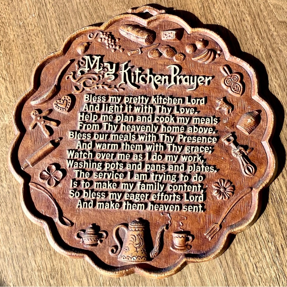 Mid Century Kitchen Prayer Sign